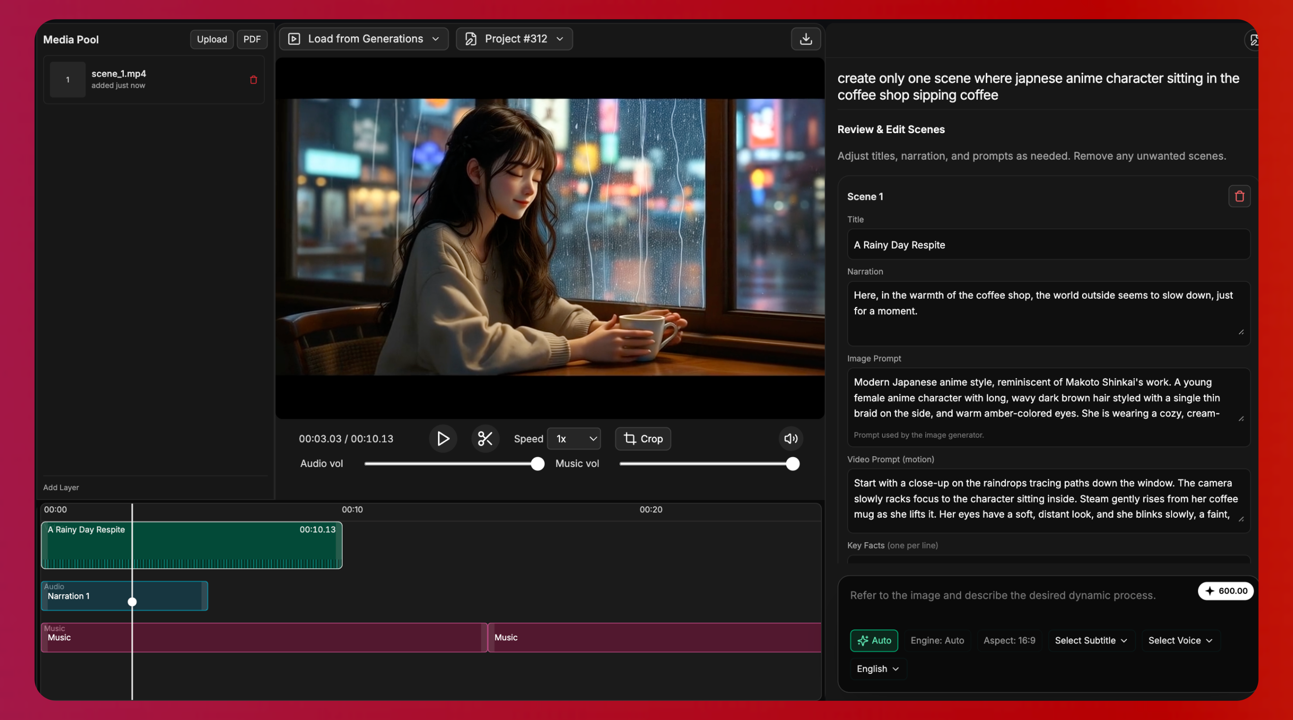 Professional Video Creation Interface